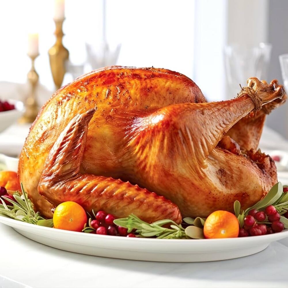 HIC Kitchen Turkey Embossed Serving Platter, Fine White Porcelain, Oversized